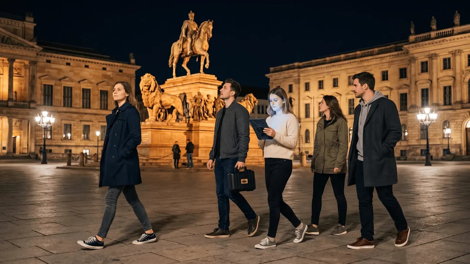 Illustrierte Karte mit Epic Escape Figuren, die Locations für ein Outdoor-Teamevent erkunden.